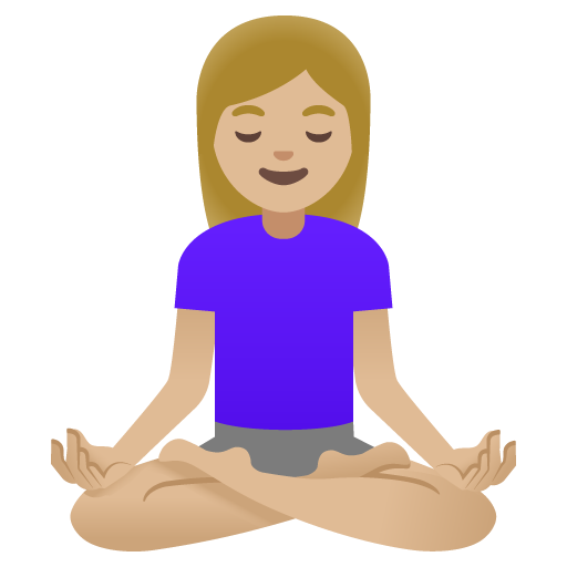 Woman in Lotus Position: Medium-Light Skin Tone