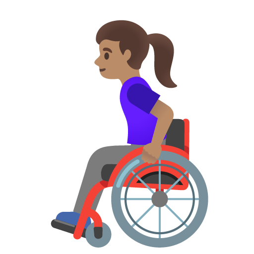 Woman in Manual Wheelchair: Medium Skin Tone