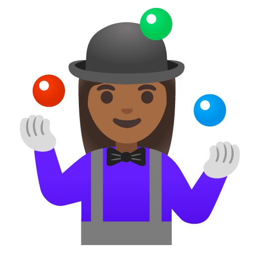 Woman Juggling: Medium-Dark Skin Tone