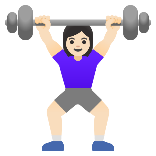 Woman Lifting Weights: Light Skin Tone