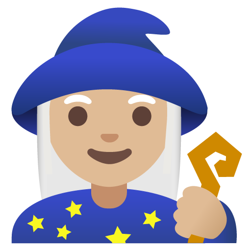 Woman Mage: Medium-Light Skin Tone
