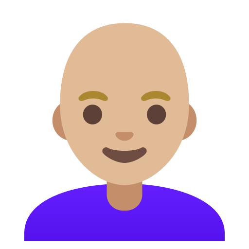 Woman: Medium-Light Skin Tone, Bald