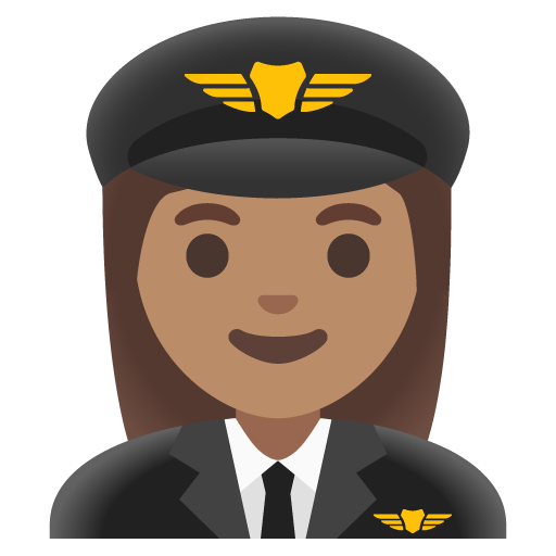 Woman Pilot: Medium Skin Tone