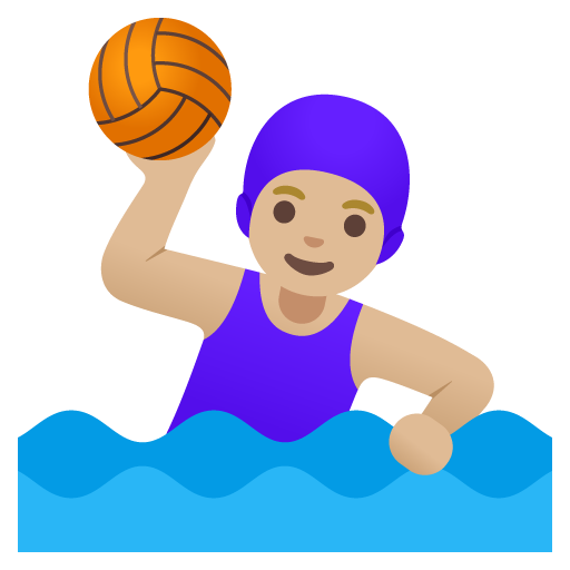 Woman Playing Water Polo: Medium-Light Skin Tone