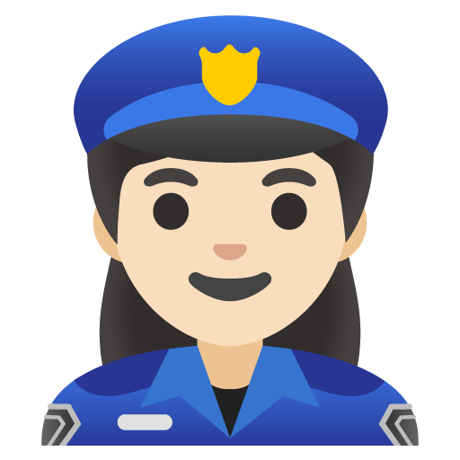 Woman Police Officer: Light Skin Tone