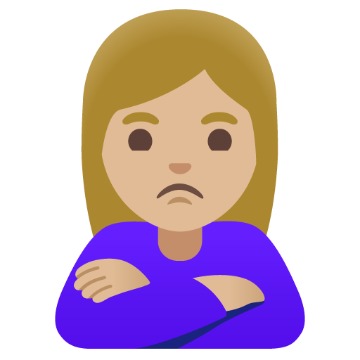 Woman Pouting: Medium-Light Skin Tone