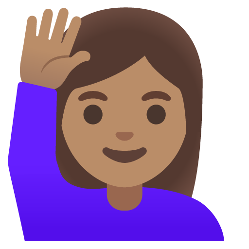 Woman Raising Hand: Medium Skin Tone