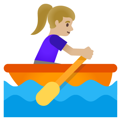 Woman Rowing Boat: Medium-Light Skin Tone