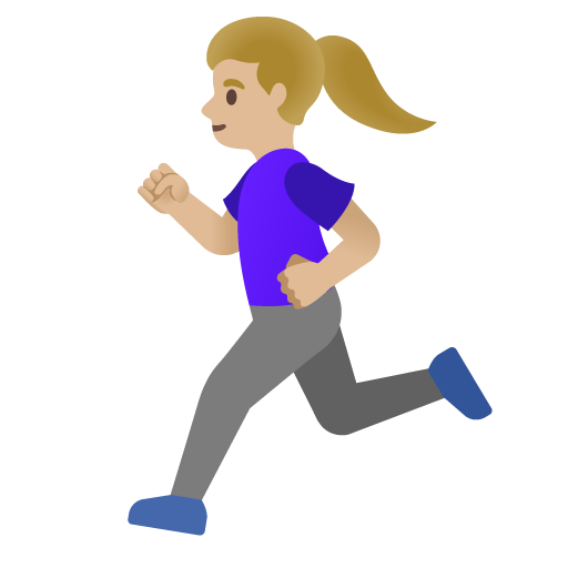 Woman Running: Medium-Light Skin Tone