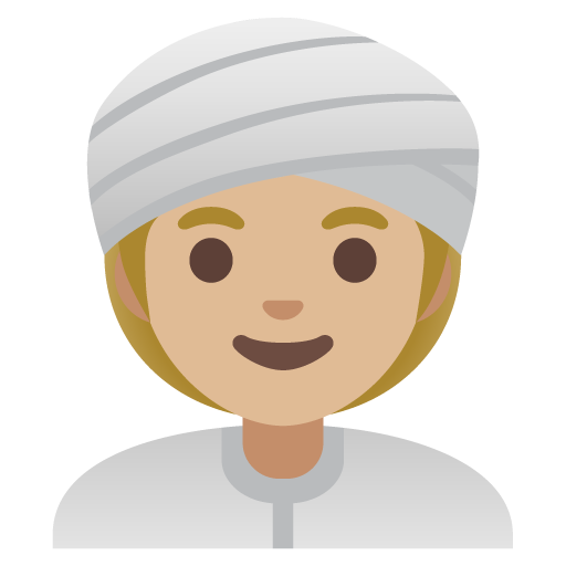 Woman Wearing Turban: Medium-Light Skin Tone