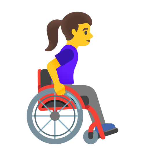 Woman in Manual Wheelchair Facing Right