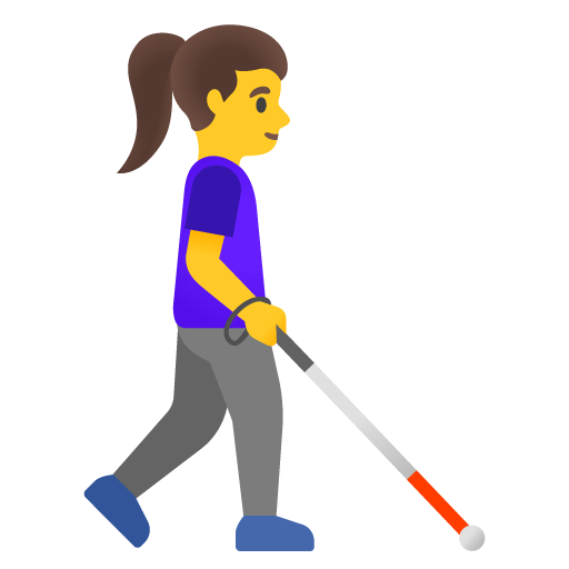 Woman with White Cane Facing Right