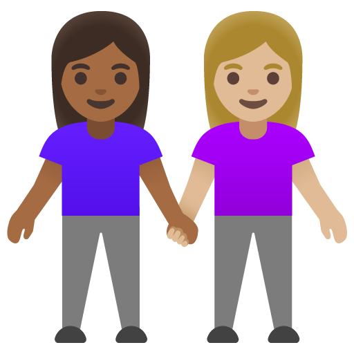 Women Holding Hands: Medium-Dark Skin Tone, Medium-Light Skin Tone