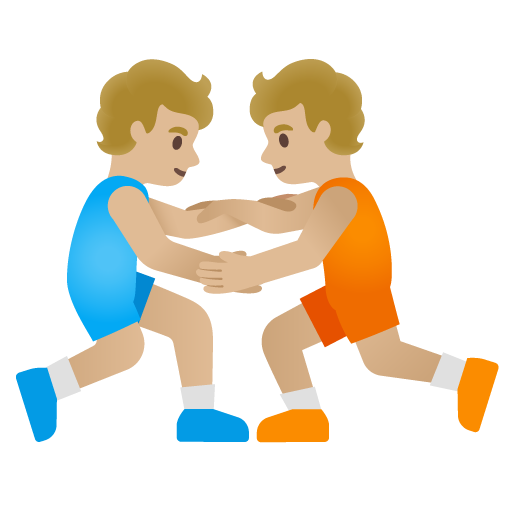 People Wrestling: Medium-Light Skin Tone