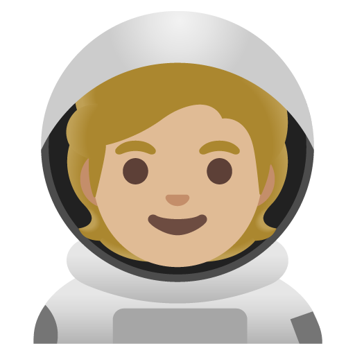 Космонавт: світлий тон шкіри для Google 16.0