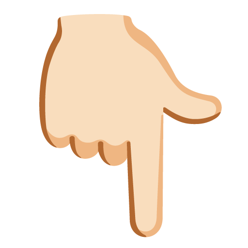 Указывающий вниз палец: очень светлый тон кожи для Google 16.0