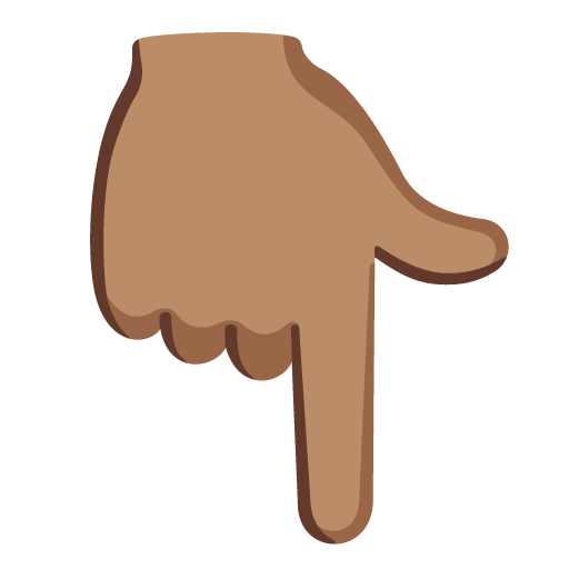 Указывающий вниз палец: средний тон кожи для Google 16.0