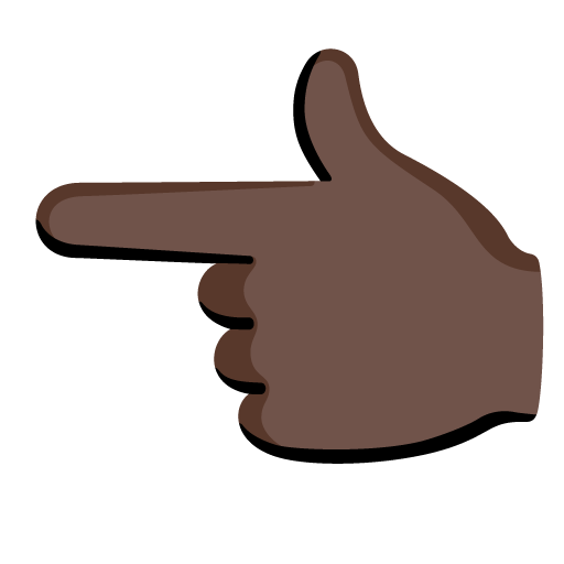 Палець, що вказує ліворуч: дуже темний тон шкіри для Google 16.0