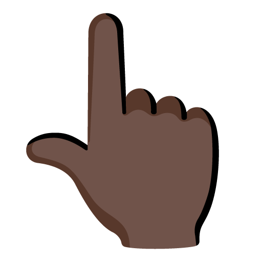 Указывающий вверх палец: очень темный тон кожи для Google 16.0