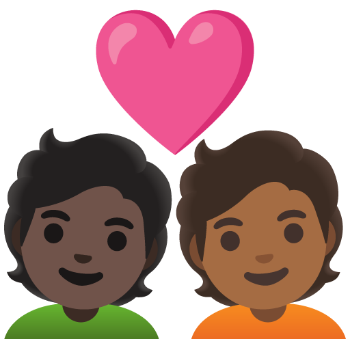 Закохана пара: дорослий дорослий дуже темний тон шкіри темний тон шкіри для Google 16.0