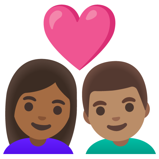 Закохана пара: жінка чоловік темний тон шкіри середній тон шкіри для Google 16.0