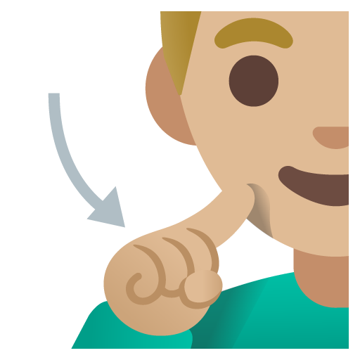 Глухий чоловік: світлий тон шкіри для Google 16.0