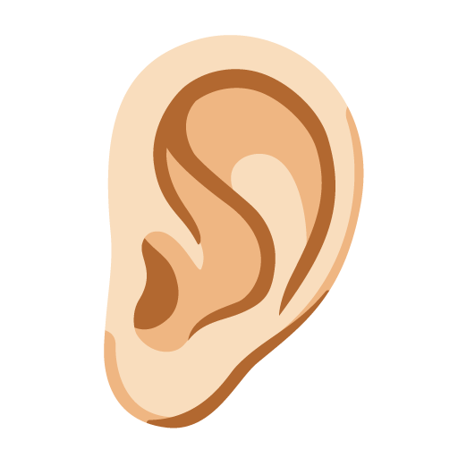 Ухо: очень светлый тон кожи для Google 16.0