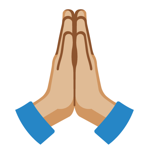 Сложенные руки: светлый тон кожи для Google 16.0