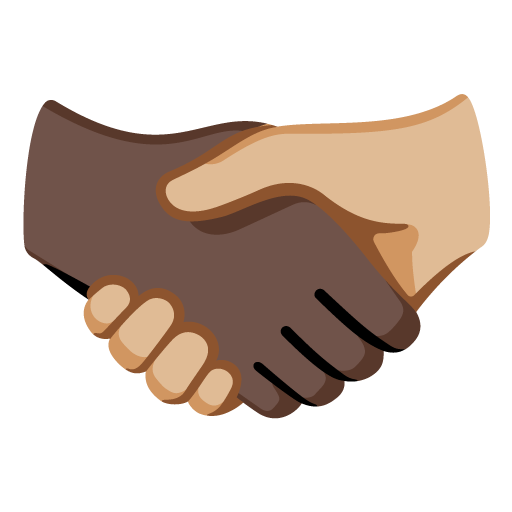 Рукопожатие: очень темный тон кожи светлый тон кожи для Google 16.0