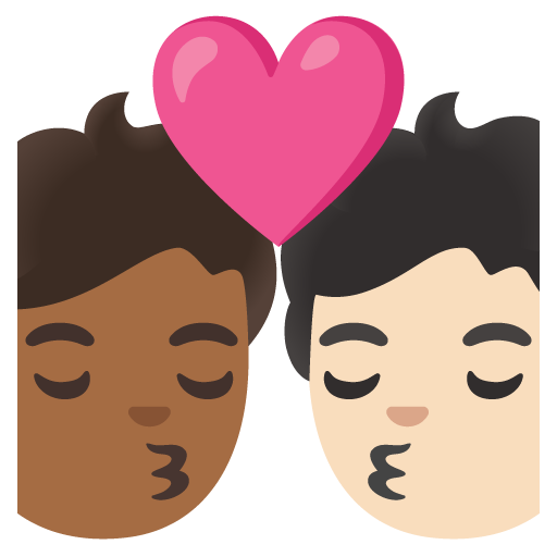 Поцілунок: дорослий дорослий темний тон шкіри дуже світлий тон шкіри для Google 16.0