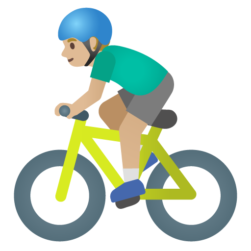 Мужчина на велосипеде: светлый тон кожи для Google 16.0