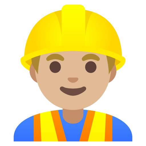 Чоловік-будівельник: світлий тон шкіри для Google 16.0