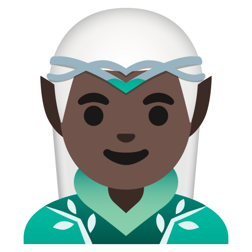 Мужчина-эльф: очень темный тон кожи для Google 16.0