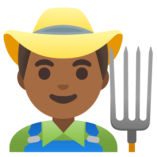 Чоловік-фермер: темний тон шкіри для Google 16.0