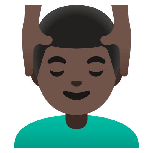 Чоловікові масажують обличчя: дуже темний тон шкіри для Google 16.0