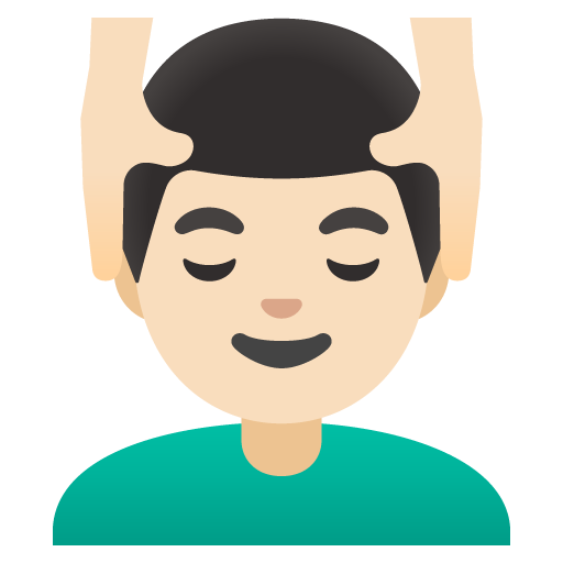 Чоловікові масажують обличчя: дуже світлий тон шкіри для Google 16.0