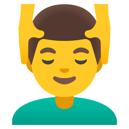 Чоловікові масажують обличчя для Google 16.0