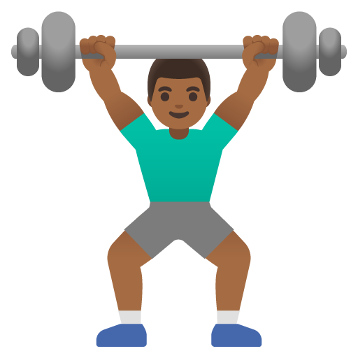 Мужчина со штангой: темный тон кожи для Google 16.0