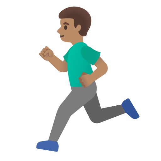 Мужчина бежит: средний тон кожи для Google 16.0