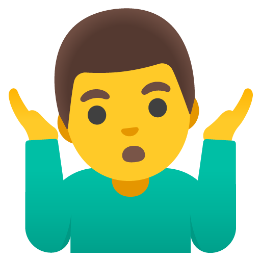 Чоловік знизує плечима для Google 16.0