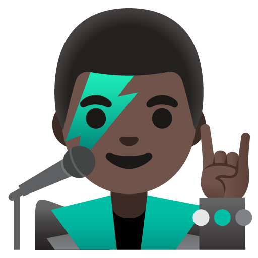 Мужчина-певец: очень темный тон кожи для Google 16.0