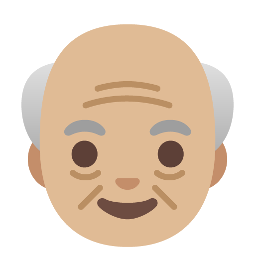 Літній чоловік: світлий тон шкіри для Google 16.0