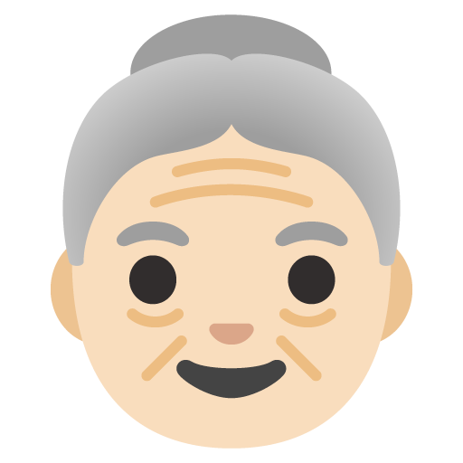 Літня жінка: дуже світлий тон шкіри для Google 16.0