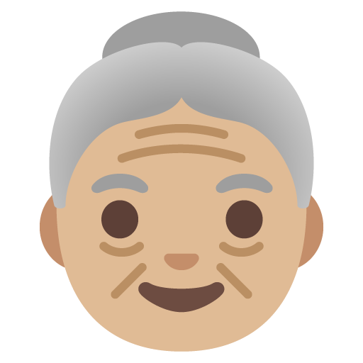 Літня жінка: світлий тон шкіри для Google 16.0