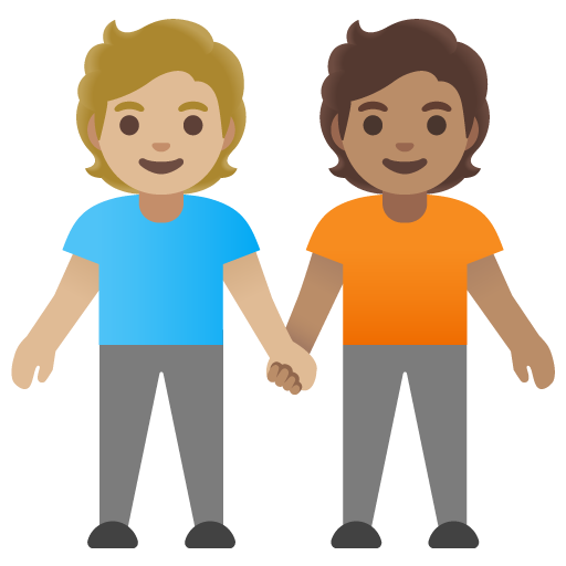 Люди, що тримаються за руки: світлий тон шкіри середній тон шкіри для Google 16.0