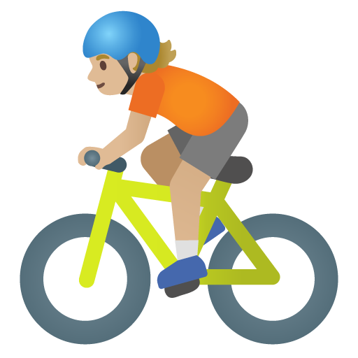 Велосипедист: светлый тон кожи для Google 16.0