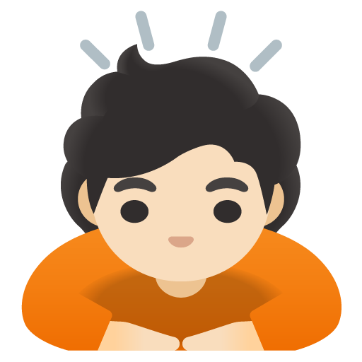 Людина кланяється: дуже світлий тон шкіри для Google 16.0