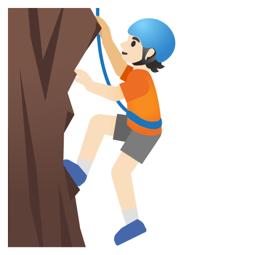 Человек взбирается по скале: очень светлый тон кожи для Google 16.0