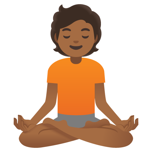 Людина в позі лотоса: темний тон шкіри для Google 16.0
