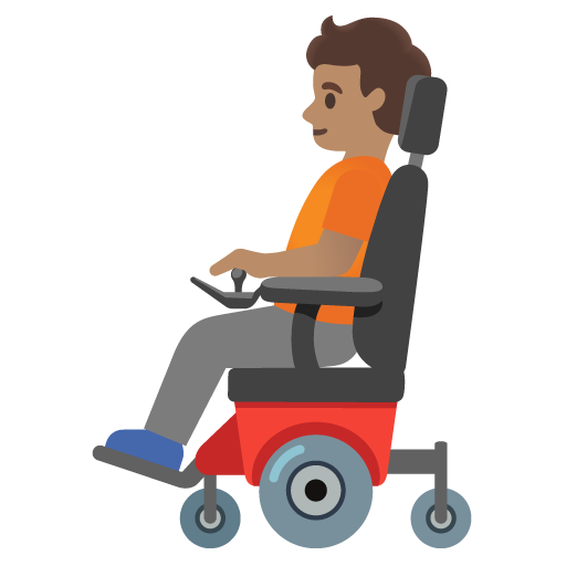 Людина в кріслі-колясці з мотором: середній тон шкіри для Google 16.0